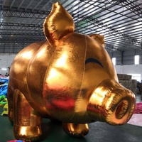 Ballon de porcs miroir gonflables dorés pour la décoration publicitaire Ballon de cochon volant gonflable