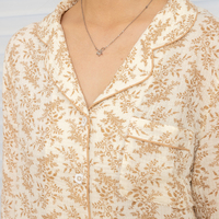 Ensemble de pyjama en coton à imprimé floral léger et doux personnalisé de style vintage pour filles et femmes