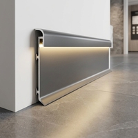 Perfil de Aluminio Arquitectónico con LED para Transición de Pared a Suelo e Iluminación Ambiental