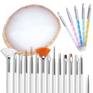 Juego de 22 piezas de pinceles y bolígrafos para decoración de uñas, kit profesional de herramientas para decoración de uñas con paleta de mezcla de resina y soporte para pinceles para salón o uso personal. - Product Image 4