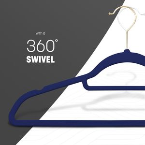 Velvet <b>Hangers</b> Non Slip Design Flocked <b>Hanger</b> Clothes <b>Hanger</b> for Wardrobe Clothing Organizer - Product Image 3