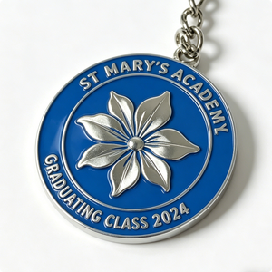 Medalla de Graduación Personalizada de Aleación de Zinc - Diseño de Ángel y Amor, Recuerdo Escolar con Impresión y Corte para la Clase de Graduación - Product Image 1