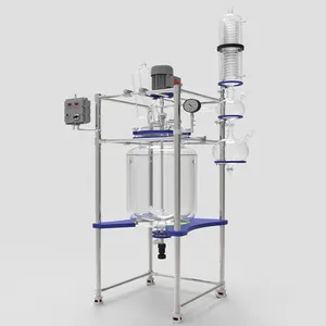 Hot sale glass reactor 1-10L small capacity Chemical glass reactor with the chiller and vacuum pump