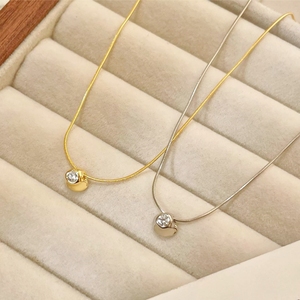 Collar con Colgante de Cadena de Serpiente Chapado en Oro de 18K y Plata de Ley 925, Venta al por Mayor de Fábrica, para Uso Diario, Regalo para Mujeres - Product Image 1