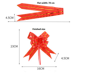 Nœud papillon en ruban de 45 mm à tirer à la main, pour emballage cadeau, décoration de portière de voiture et fournitures de fête en gros - Product Image 6