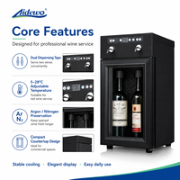 Distributeur de vin miniature en acier inoxydable SC-2 pour hôtel et bar |   Refroidisseur à vin double bouteille avec contrôle de température et robinet de distribution mobile