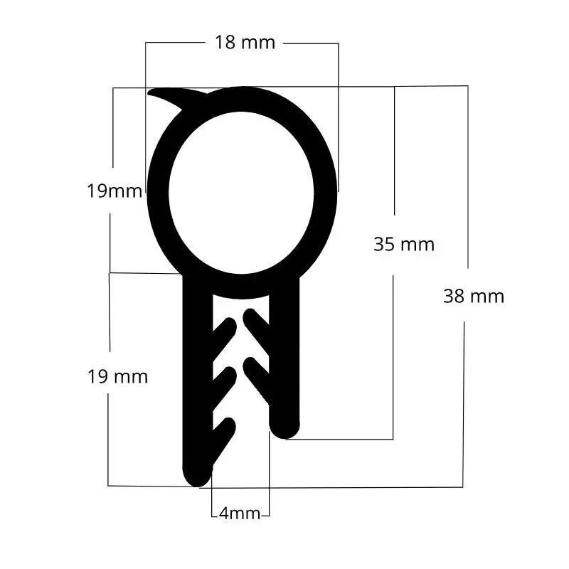 עמיד למים EPDM גומי חותם מגן U צורת למעלה צד הנורה מזג אוויר הפשטה קצה