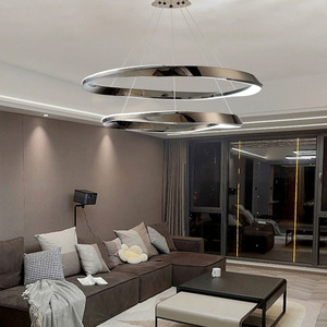 Lámpara Colgante LED de Aluminio de Color Negro Perla Redonda de Estilo Nórdico Moderno - Product Image 2