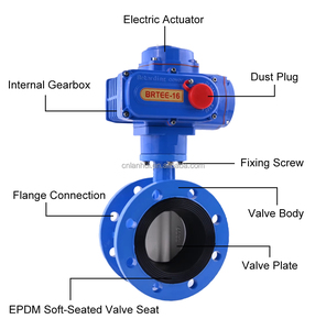 Vanne <span class=keywords><strong>papillon</strong></span> électrique à bride D941X DN50-DN300 PN10 PN16 en fonte ductile motorisée pour système d'eau - Product Image 1