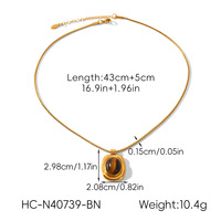 Ensemble de bijoux rétro français pour femmes |   Collier œil de tigre et boucles d'oreilles vintage en perles turquoise, acier inoxydable plaqué or