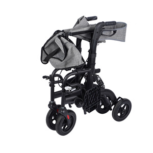 Scooter de movilidad Qinda Walking Aid QZ-6007 gris para personas mayores con función de empuje y asiento. - Product Image 4