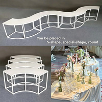 Table Serpentine Moderne en Acier Inoxydable pour Mariages, Banquets, Fêtes, Décoration de Table de Dîner et Événements Extérieurs