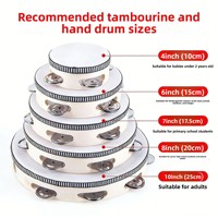 Children's Xinjiang Dance Wooden Tambourine Orff Professional Percussion Instrument Hand Drum All-in-One Function Kindergarten