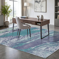 Woven Printing PET Friendly Cushioned Polyester Rug Anti Skid TPR Backing Low Pile Machine Washable Tufted Bathroom Floor Mat