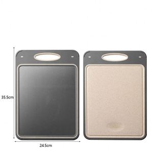Plateau de découpe de cuisine multifonctionnel réversible en acier inoxydable 2-en-1 double face de qualité alimentaire, personnalisable et en gros - Product Image 3