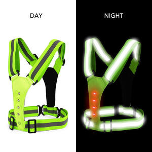 Gilets de sécurité réfléchissants au néon pour le cyclisme en cours d'exécution USB Rechargeable haute visibilité lueur vélo moto LED Signal <span class=keywords><strong>gilet</strong></span> de sécurité - Product Image 3