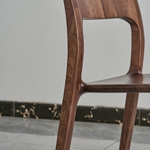 Sillas Nórdicas con Respaldo, Sillas Casuales de Madera de Nogal Negro, Sillas Pequeñas y Sencillas para el Hogar, Sillas de Madera para Cocina, Comedor, Sillón para Hotel/Restaurante - Product Image 4
