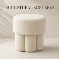 Pouf Minimaliste Gain de Place avec Surface Bouclé, Mini Tabouret Champignon pour Zone de Détente Moderne à Domicile