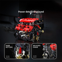 Blocs de construction de moteur V8 T5011, modèle de jouet pour garçons, puzzle éducatif, décoration