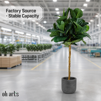 OH ARTS Usine chinoise : Plantes artificielles en plastique de type Ficus lyrata, les plus vendues, en gros pour la décoration extérieure