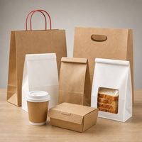 Sac à pain en papier kraft de qualité alimentaire avec fenêtre, sac de boulangerie résistant à la graisse, pochette d'emballage pour toasts avec fermeture à lien métallique, impression de logo personnalisée