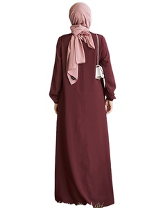 Vestido LARGO DE Oriente Medio Túnicas de mujer musulmana Vestido largo de color sólido Abaya musulmán suelto y elegante - Product Image 3