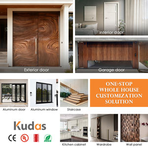 <span class=keywords><strong>Porte</strong></span> d'entrée double en bois massif noir d'entrée avant de sécurité de luxe avec verre pour Villa House - Product Image 6