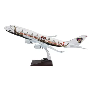 1:150 47cm Thai Airways Boeing B747-400 Drago Boat Resin Passenger Airplane Model Civil Aircraft Mode Die Cast Plane Model OEM