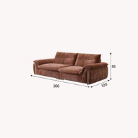 Ensemble de canapés modulaires en chenille pelucheuse, design français, avec fonctions inclinables, forme carrée, garnissage en éponge, pour appartements, hôtels et espaces de vie