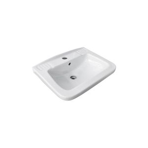 Lavabo mural carré moderne 36x45cm LP83 en porcelaine avec forme ovale pour hôtels et salles de bain - Product Image 1