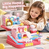 Casa de Brinquedo Magnética Surpresa para Animais de Estimação, Conjunto Interativo para Meninas e Crianças, Brinquedo de Faz de Conta de Cuidados com Animais com Elevador, Escorregador e Acessórios
