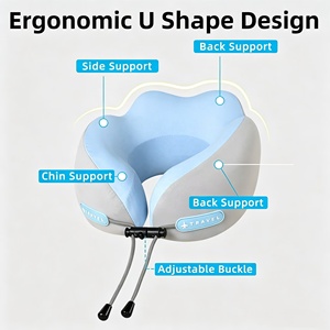 <span class=keywords><strong>Oreiller</strong></span> de <span class=keywords><strong>voyage</strong></span> <span class=keywords><strong>ergonomique</strong></span> en forme de U en soie glacée rafraîchissante, en mousse à mémoire de forme pure, pour le soutien du cou et le sommeil en avion, pour adultes - Product Image 4