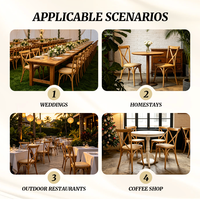 Chaise Empilable en Bois Courbé Style Rustique Vintage avec Dossier Croisé pour Événements, Restaurants, Bistros et Hôtels