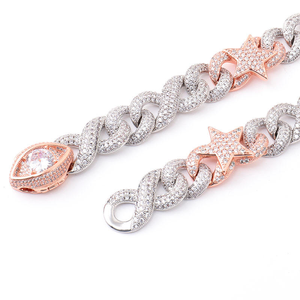 Cadena Cubana Doble de Plata de Ley 925 con Diamantes de Imitación, Venta al por Mayor para Hombre, Miami - Product Image 5