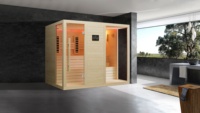 MEXDA Sauna sec en bois de cèdre rouge pour 6 à 8 personnes, sauna infrarouge lointain, sauna sec intérieur WS-1805