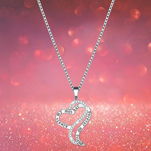 Collana con Ciondolo a Cuore Personalizzato per Donne, Doppio Cuore, Regalo di Compleanno per Mamma, Gioielli - Product Image 3