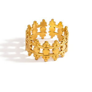 Anillo Chapado en Oro con Forma de Corazón y Tema Geométrico de Amor para Mujer, Joyería de Moda, Regalo - Product Image 5