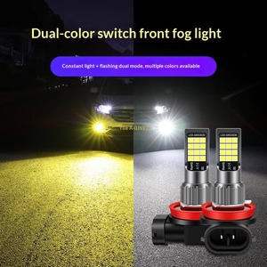 Luz antiniebla delantera LED Golden Eye, bombilla estroboscópica de doble color 24SMD, resistente al agua y a los golpes. Pieza de reacondicionamiento para automóvil compatible con H11 9006 881 H3 <span class=keywords><strong>H8</strong></span> - Product Image 4