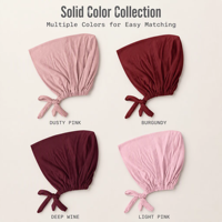 Sous-bonnet hijab ajustable à nouer, en tricot extensible, taille unique, couleurs unies