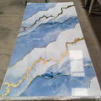 Lámina de PVC con Acabado Brillante UV, Panel de Pared de Imitación Mármol Impermeable para Decoración de Interiores, Materiales de Decoración de Pared de Estilo Simple