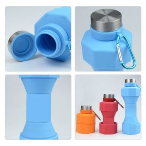 Eco-Friendly 650ml Creative Dumbbell Shape Foldable <b>Plastic</b> <b>Drinkware</b> Custom Logo Drinking Water Bottle - Product Image 5