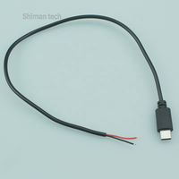 Câble d'alimentation USB C avec extrémité de fil nu de type C vers cordon étamé dénudé personnalisé PD 5v 9v 12v 15v 20v