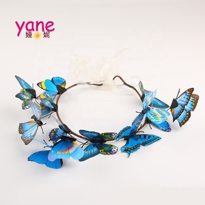 Corona <span class=keywords><strong>de</strong></span> <span class=keywords><strong>Flores</strong></span> con Mariposas 3D, Diadema con Forma <span class=keywords><strong>de</strong></span> Mariposa Voladora, Estilo Fiesta, <span class=keywords><strong>para</strong></span> Niña - Product Image 6