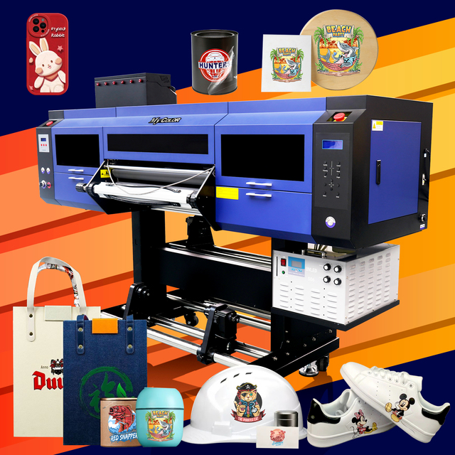 Mycolor 60cm 24inch UV DTF Printer A1 A2 Foil Sticker Roll Integration Automatic Laminator Machine for Flex Material Printing
