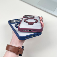 Étui magnétique double support pour téléphone avec film de protection d'objectif pour iPhone 15 Pro Max, coques pour téléphones portables pour iPhone 18 Pro Max, 18, 17, 16, 15