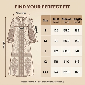 Boutique Style Printed Polyester Abaya Ethnic <b>Patchwork</b> Floral Long Sleeve Maxi Hotfix Detail Anti-Wrinkle Resort Gathering - Product Image 3