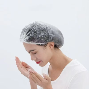 หมวกอาบน้ำแบบใช้แล้วทิ้งแผ่นพลาสติกยืดหยุ่นกันน้ำใสคลุมหัวสำหรับร้านเสริมสวย - Product Image 4