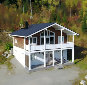 Casa Prefabricada de Madera Estilo Nórdico, Villa de 2 Pisos, Cabaña Modular de Madera, Chalet Vacacional, Casa Prefabricada de Madera para Complejos Turísticos de Montaña - Product Image 1
