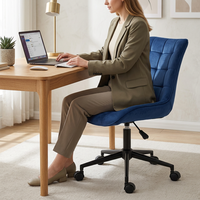 Chaise de salle à manger pivotante au design moderne, chaise de bureau élégante et chic en tissu velours pour la maison ou le bureau
