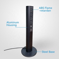 Multiprise sur pied robuste en alliage, hauteur 68 cm, 4 prises avec ports USB et USB-C, pour pose au sol